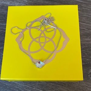 Kendra Scott, Tess Silver Pendant Necklace In Dichroic Glass.